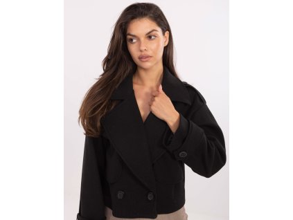 Dámsky prechodný  kabát Miou čierny (Farba čierna, Veľkosť univerzálna)