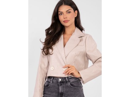 Dámska kožená bunda Fatim béžová (Farba béžová, Veľkosť univerzálna)