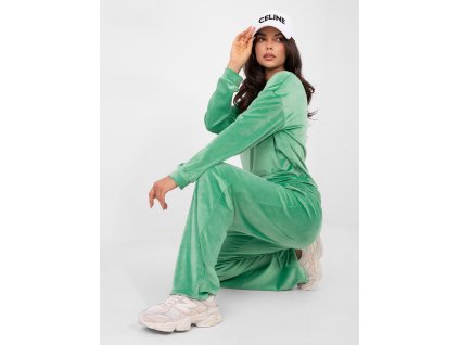 Dámska velúrová tepláková súprava Donia zelená (Farba bledá zelená, Veľkosť L/XL)