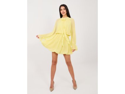 Elegantné áčkové šaty Tubin žlté (Farba bledá žltá, Veľkosť univerzálna)