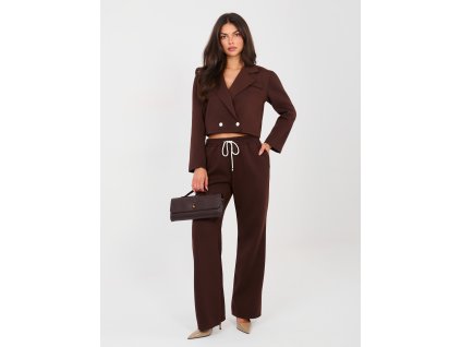 Dámsky nohavicový komplet Elen hnedý (Farba hnedá, Veľkosť univerzálna)