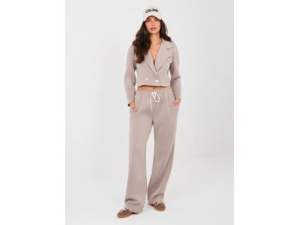 Dámsky nohavicový komplet Elen béžový (Farba tmavá béžová, Veľkosť univerzálna)