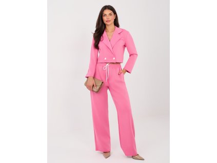 Dámsky nohavicový komplet Elen ružový (Farba tmavá ružová, Veľkosť univerzálna)