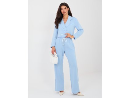 Dámsky nohavicový komplet Elen modrý (Farba bledá modrá, Veľkosť univerzálna)