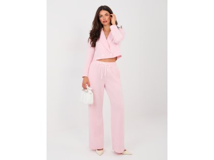 Dámsky nohavicový komplet Elen ružový (Farba bledá ružová, Veľkosť univerzálna)