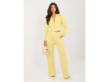 Dámsky nohavicový komplet Elen žltý (Farba bledá žltá, Veľkosť univerzálna)