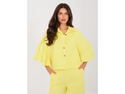Dámska rifľová bunda Boba žltá (Farba bledá žltá, Veľkosť univerzálna)