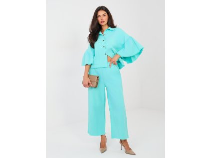 Dámska rifľová bunda Boba tyrkysová (Farba tyrkysová, Veľkosť univerzálna)