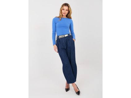 Dámske rifle wide leg Kona tmavomodré (Farba tmavomodrá, Veľkosť univerzálna)