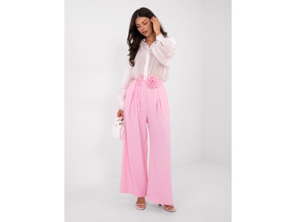 Dámske elegantný nohavice Elison ružové (Farba bledá ružová, Veľkosť univerzálna)