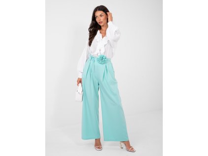 Dámske elegantný nohavice Elison tyrkysové (Farba bledá tyrkysová, Veľkosť univerzálna)