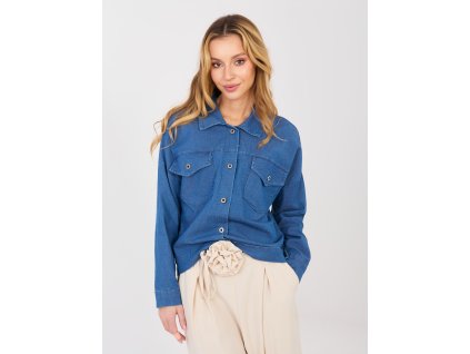 Dámska rifľová bunda Klasa modrá (Farba modrá, Veľkosť univerzálna)