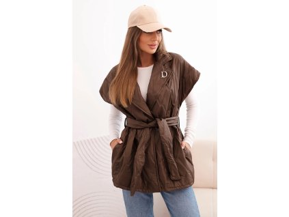 Dámska prešívaná vesta Cenia hnedá (Veľkosť Univerzálna)