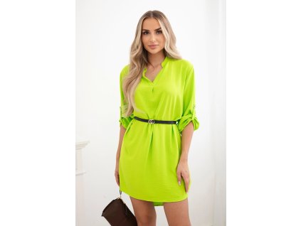 Dámske košeľové šaty Stela zelené- elegantné mini šaty do práce aj na oslavu