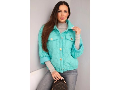 dámska jarná prešívaná bunda Daisy tyrkysová-štýlová prechodná bunda