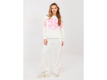 Dámska tepláková súprava Cumi biela- štýlový dámsky komplet s nápisom