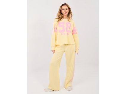 Dámska tepláková súprava Cumi žltá- štýlový dámsky komplet s nápisom