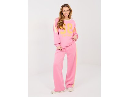 Dámska tepláková súprava Cumi ružová- štýlový dámsky komplet s nápisom