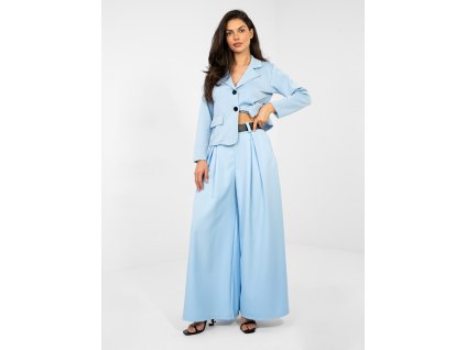 Elegantné modré široké nohavice Karoll do mesta aj do práce