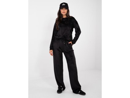 Dámska velúrová tepláková súprava Donia čierna - štýlová a moderná