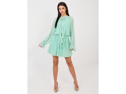 Tyrkysové elegantné áčkové šaty Tubin na oslavu do spoločnosti