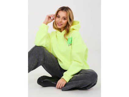 Dámska mikina Fluo žltá |  oversize moderná mikina s potlačou