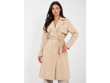 Dámsky prechodný kabát Kony béžový |elegantný jarný trenčkot