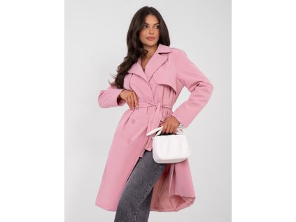 Dámsky prechodný kabát Kony ružový - elegantný jarný trenčkot