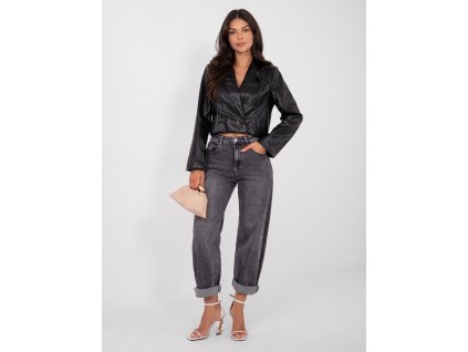 Dámska kožená bunda Fatim čierna- elegantné kožené sako