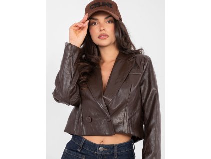 Dámska kožená bunda Fatim hnedá - elegantné kožené sako