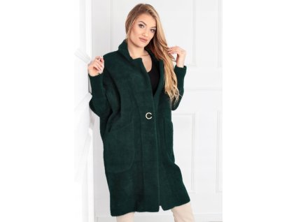 Dlhý alpaka kabát Bela zelený