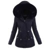 11592 4 damska zimna bunda parka 6100 modra