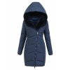 20074 1 damska dlha zimna bunda s kapucnou 8030 modra