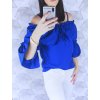 2364 6 damska bluzka s viazanim modra