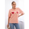 Dámske tričko s krátkym rukávom Láska marhuľová (Veľkosť Univerzálna)