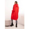 Dlhá mikina s kapucňou Venita Červená (Veľkosť Univerzálna)
