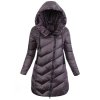 dámska zimná bunda s kapucňou Mariola fialová-prešívaná bunda na zimu plus size