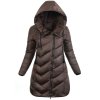 dámska zimná bunda s kapucňou Mariola hnedá-prešívaná bunda na zimu plus size