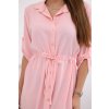 Košeľové šaty s viazaním Rotina púdrová ružová (Veľkosť Univerzálna)