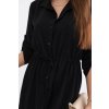 Košeľové šaty s viazaním Rotina čierne (Veľkosť Univerzálna)