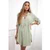 Košeľové šaty s viazaním Rotina tmavá mätová (Veľkosť Univerzálna)