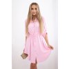 Košeľové šaty s viazaním Rotina svetlo ružové (Veľkosť Univerzálna)