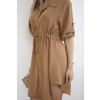 Košeľové šaty s viazaním Rotina tmavá karamelová (Veľkosť Univerzálna)