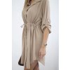 Košeľové šaty s viazaním Rotina cappuccino (Veľkosť Univerzálna)