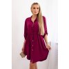 Košeľové šaty s viazaním Rotina bordové (Veľkosť Univerzálna)