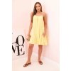 Dámske letné šaty na ramienka Pozana žltá (Veľkosť Univerzálna)