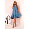Dámske letné šaty na ramienka Pozana džínsová modrá (Veľkosť Univerzálna)