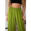 Široké letné nohavice Gretia olivová (Veľkosť Univerzálna)
