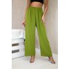 Široké letné nohavice Gretia olivová (Veľkosť Univerzálna)