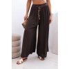 Široké letné nohavice Zellda hnedý -Vzdušné, štýlové a pohodlné